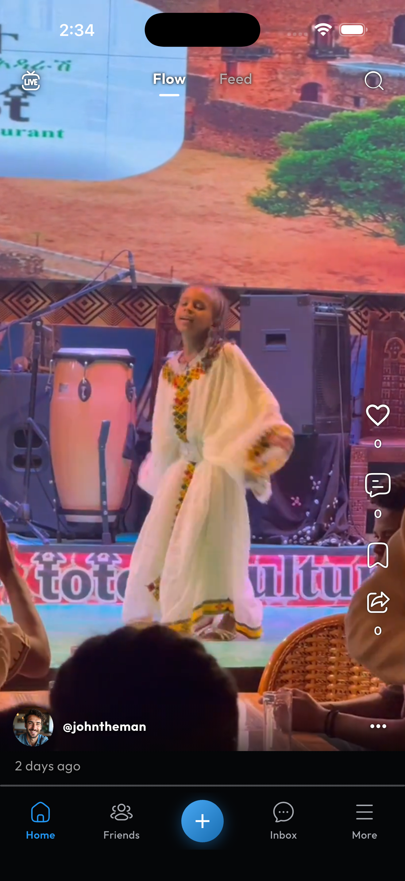 Flow, the full-screen video feed in DirUp